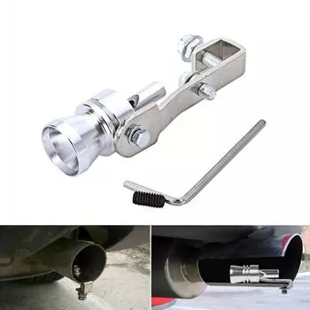 Турбозвуковой свисток, выхлопная труба, выпускной клапан, алюминиевый, серебристый 11,5*3,5 см, XL S