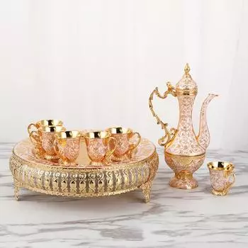Турецкая кофейная чашка и заварочный чайник в винтажном стиле для домашнего чаепития, свадебного подарка. Чайник, кофейная чашка, украшение для дома, свадебный подарок.