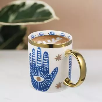 Турецкие чайные чашки с крышками Кружка для молока от сглаза Керамика Вода Путешествия Эспрессо Молотый кофе