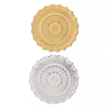 Турецкий чайный кофейный поднос в винтажном стиле с тисненым узором круглая кофейная тарелка для бара на открытом воздухе Dr. Gold