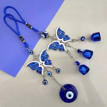 Турецкий сглаз, бабочка, подвеска с колокольчиком, декоративные подвески, домашние подвески для фестиваля, новогодней вечеринки, фона 1