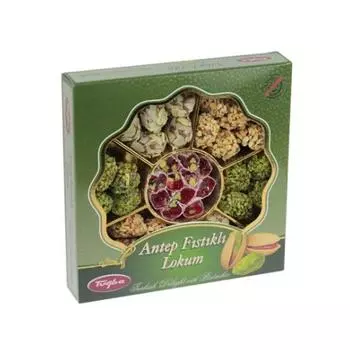 Турецкий традиционный микс из семи частей Atom Mix рахат-лукум с фисташками 460 гр