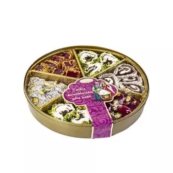 Турецкий традиционный смешанный рахат-лукум из шести частей с фисташками 245 гр