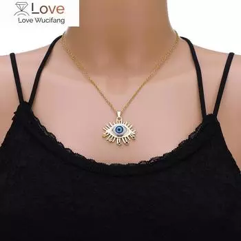 Турецкое ожерелье с дурным глазом для женщин и мужчин, 5 стилей, золотого цвета, с фианитами, с голубыми глазами, женское очарование, цепочка из нержавеющей стали, модные ювелирные изделия 45cm