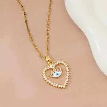 Турецкое ожерелье с дурным глазом и дьявольским глазом, геометрическое женское ожерелье с подвеской, ожерелье с голубым глазом, ювелирные изделия золотистый