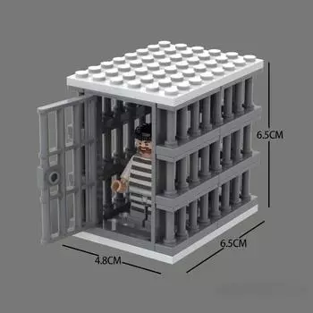 Тюремная камера Маленький черный дом Полицейский участок Заключенный Плохой парень Военная сторожевая вышка Пазл Сборка Строительные блоки