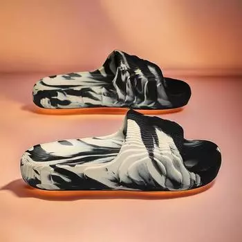 Туристические тапочки-слайдеры, роскошные, летняя обувь 2024 года, брендовые, новые, Shose Boty Panske Tenisky, резиновые сандалии, мужские, принт, теннис 35 чёрный