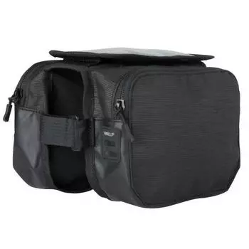 Туристический велосипед Mountain Road, передняя балка, верхняя труба, седельная сумка, аксессуары для верховой езды HC, черная, 2 л, двусторонняя сумка 2 л чёрный