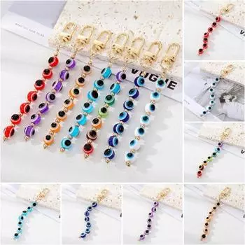 Turkish Blue Eye Rainbow Blue Evil Eye Keychain Demon Eye Keyring Decoration Ornaments красный