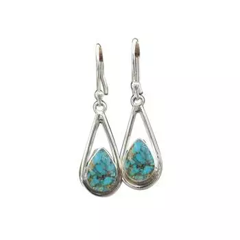 Turquoise Gemstone Handmade Designer Earring, Solid 925 Sterling Silver Earring, Gift For her, Anniversary Gift