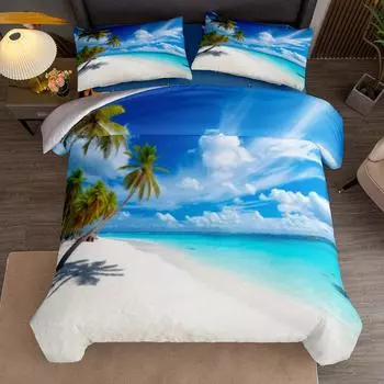 Turquoise Water Surfing Summer Customized Duvet Cover Set UK Single Double Queen US Twin Full King Size Among Bed Linen Set 140x200cm