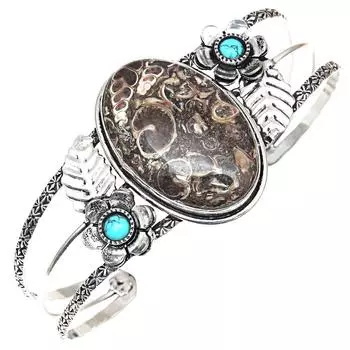 Turtela Jasper Gemstone Антикварные серебряные ювелирные изделия Браслеты-манжеты 7 Регулируемые