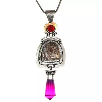 Turtella Jasper Garnet Gemstone Mother s Day Silver Jewelry Pendant 3.75