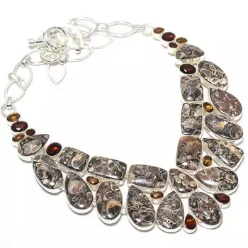 Turtella, дымчатый кварц драгоценный камень ручная работа 925 серебряное ювелирное ожерелье 18 дюймов JCN378-5