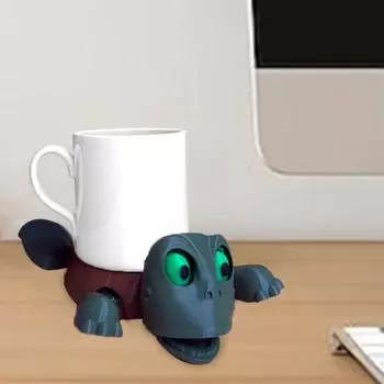 Turtle Coaster with Funny Expression Eye-open Turtle Coaster Heat-Resistant Cup Mat Gag Gift for Turtle Lovers