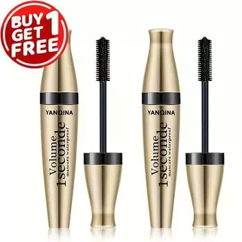 Тушь для ресниц, 2 шт. Купи один, получи один бесплатно Водостойкая тушь с эффектом утолщения и подкручивания - силиконовая насадка-щеточка для долговечности ресниц 2pcs