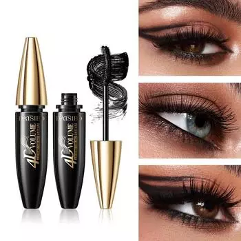 Тушь для ресниц 4D Fiber Mascara Black Eye Curling Eyelash Double Mascara Водостойкая тушь для ресниц Инструмент для макияжа Black
