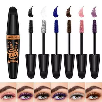 Тушь для ресниц 5D Silk с эффектом больших глаз, с сильным и стойким черным содержанием и длиной, водостойкая и не скатывающаяся, а также тушь для длительного макияжа на Хэллоуин чёрный