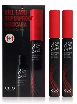 Тушь для ресниц Clio Kill Lash Superproof 7 г x 2 шт. Набор корейской косметики Long [Товар] (01. Вьющийся)