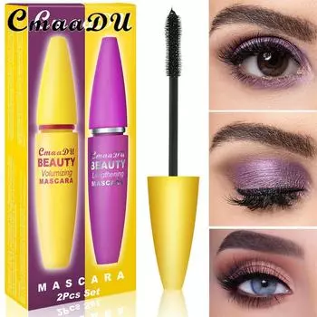 Тушь для ресниц CmaaDu 4D толстая и водонепроницаемая, не слабая 2pcs