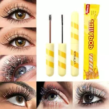 Тушь для ресниц Fine Glitter Mascara, водостойкая, густая, длинная и подкрученная, создающая глубокий и очаровательный макияж глаз Blue Diamond Sequins