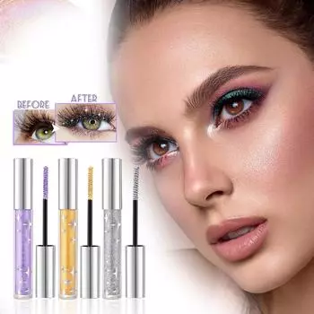 Тушь для ресниц Glitter Mascara Eyeshadow, тушь Extended Volume Color, тушь Diamond Mascara, водостойкая цветная тушь(1шт) One Size фиолетовый