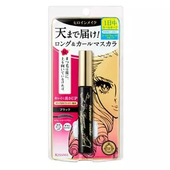 Тушь для ресниц Heroine Make Long UP Super WP 01 Black 6 г Водостойкая формула, устойчивая к истиранию и слезам, поту, воде, кожному салу,