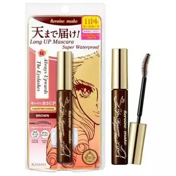Тушь для ресниц Heroine Make Volume UP Super WP 02 Brown 6 г Водостойкая формула, устойчивая к слезам, поту, воде, кожному салу и истиранию
