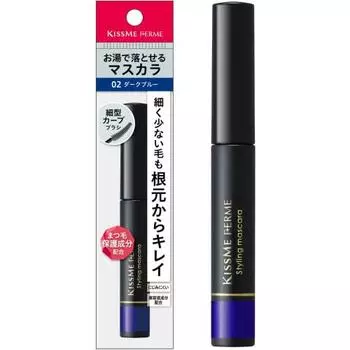 Тушь для ресниц Kiss Me FERME Styling Mascara 02 Dark Blue 6 г Смыть горячей водой Даже с тонкими и короткими ресницами белки ваших глаз будут выглядеть четкими