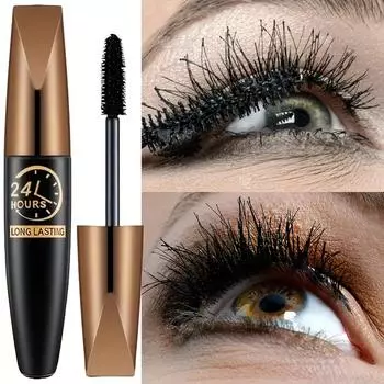 Тушь для ресниц Silk Fiber Lash Extension Mascara Интенсивная водостойкая Подтягивающая ресницы Подкручивающая Естественный объем Быстросохнущая Стойкость в течение всего дня Не размазывается Для безупречных глаз 1pc