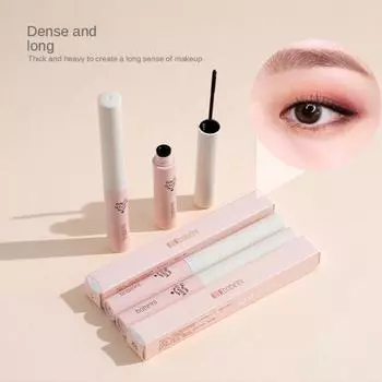 Тушь для ресниц Slim с длинными завитками, натуральная, трехмерная, густая, не размазывается, основа, жидкость для роста ресниц, быстросохнущая, набор для макияжа глаз, стойкий набор для макияжа для женщин чёрный