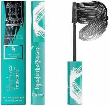 Тушь для ресниц Thrive Liquid Lash Extensions Mascara-Brynn, водостойкая, не размазывается, натуральная, не скатывается, держится весь день (черный)10,7 г/0,38 унции чёрный