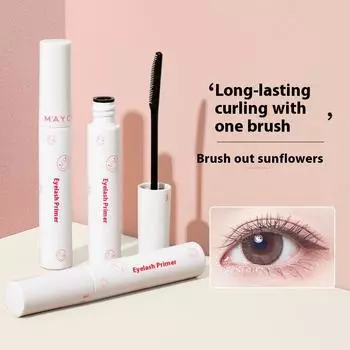Тушь для ресниц Водостойкая волокнистая длинная завитая вертикальная не размазывающаяся не осыпающаяся жидкость для фиксации макияжа с тонкой головкой-кистью 1PCS