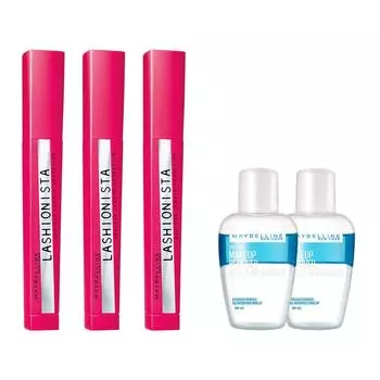 Тушь MAYBELLINE Lashnista N 01 Black с 2 мини-тушью [Набор 3] [В комплекте средства для снятия]