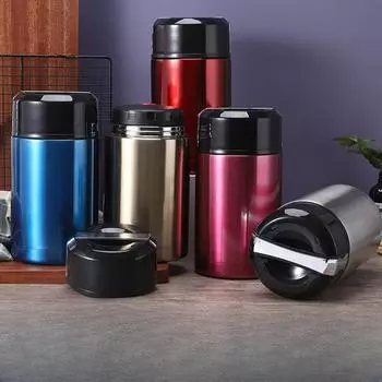 Тушеная кастрюля большой емкости из нержавеющей стали 304, удобная многофункциональная изоляционная кастрюля для дома, двухслойная изоляционная чашка 800ml золотой