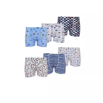 Tutku 6 Pack Boys Цветные хлопчатобумажные трусы-боксеры с рисунком и принтом Удобные