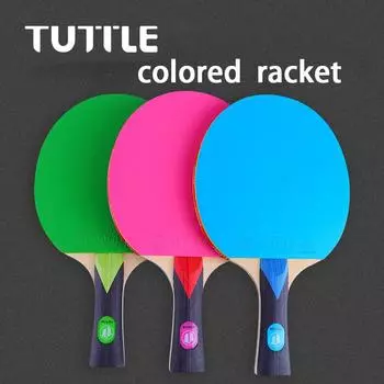 Tuttle color одиночная ракетка горизонтальная ракетка для настольного тенниса одиночная экипировка школьный клуб спортзал длинная ручка короткая ручка тренировка Blue-FL