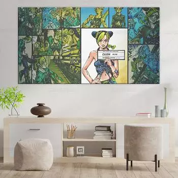Tuvalet печатает изображения со странных настенных плакатов Jojo S в современном доме для модульных функций японской анимации 21*30cm