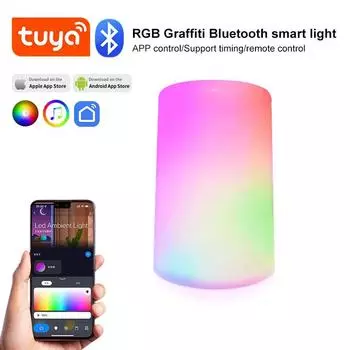 Tuya Bluetooth Smart Sleeping Wake-up Nightlight App Remote House Bedroom Bedside Light Alexa Google Home Voice Assistant белый