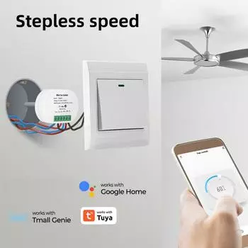 Tuya Mini Fan Speed Switch WiFi Ceiling Fan Controller Smart Life APP Remote Timing Voice Control для Alexa Google Home