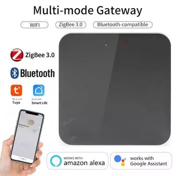 Tuya Multi-mode Gateway Hub Bluetooth Mesh Умная домашняя автоматизация ZigBee WiFi Беспроводной мост Работает с Alexa Google Smart Life Black