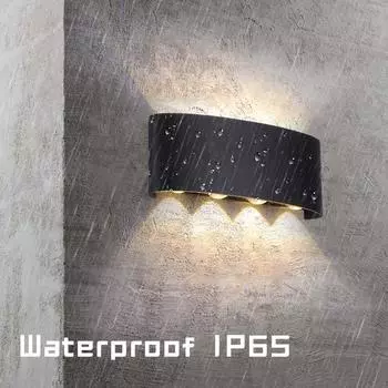 Tuya RGB светодиодные настенные светильники для улицы вверх вниз IP65 водонепроницаемый садовый бра крыльцо двор Google Alexa APP наружные настенные светильники AC85-265V Black Shell