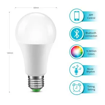 Tuya Smart Bluetooth 4.0 светодиодная лампочка Smart Life APP пульт дистанционного управления E27 RGB CW 220 В 15 Вт затемняемая умная лампа для декора комнаты
