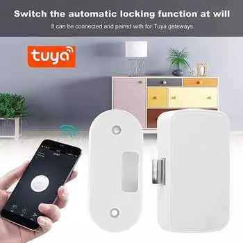 TUYA Smart Bluetooth Drawer Lock APP Разблокировка без удара Невидимый электронный замок для шкафа для хранения файлов Скрытый замок для двери гардероба