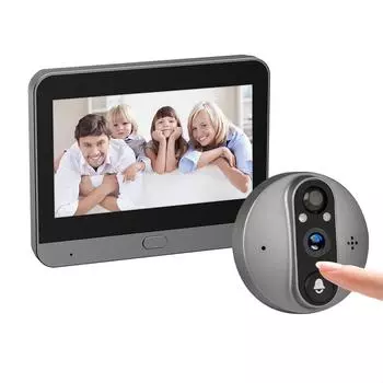 Tuya Smart Home WIFI Цифровой дверной глазок 4,3 дюйма HD 1080P Беспроводной дверной звонок WIFI Камера Цифровая Magic Eye No TF Card чёрный