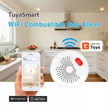 Tuya Smart Home Wifi/zigbee Датчик природного газа Горючий угольный газ LPG Газовый детектор утечки Сигнализация Пожарная безопасность Умная жизнь WIFI