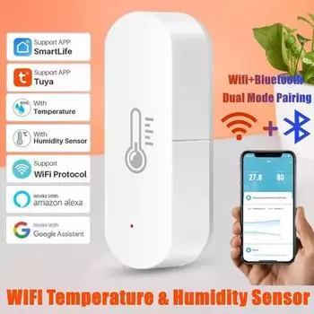 Tuya Smart Life Bluetooth + WIFI двухрежимный датчик влажности в помещении Tuya WiFi датчик температуры для дома и офиса удаленный монитор датчик сигнализации белый