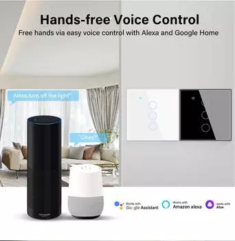 Tuya Smart Life Light Switch WiFi Touch Sensor Smart Switch App Remote Control No Neutral Wire 110V 220V For Alexa Google Home white 1 gang