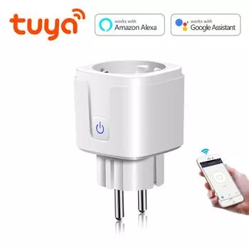 Tuya Smart Life WIFI светодиодный выключатель света голосовое управление приложение розетка 15A EU вилка беспроводная настенная розетка для Alexa Echo Google Home белый