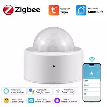Tuya Smart Life Zigbee PIR Датчик движения человека Инфракрасный детектор тела Датчики охранной сигнализации Работают с Alexa Google Home Gateway